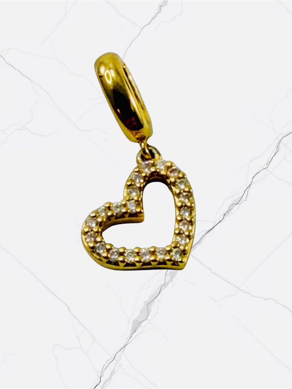 RL Sterling Silver 925 Cubic Zirconia Heart Pendant Gold Vermeil Love Valentines